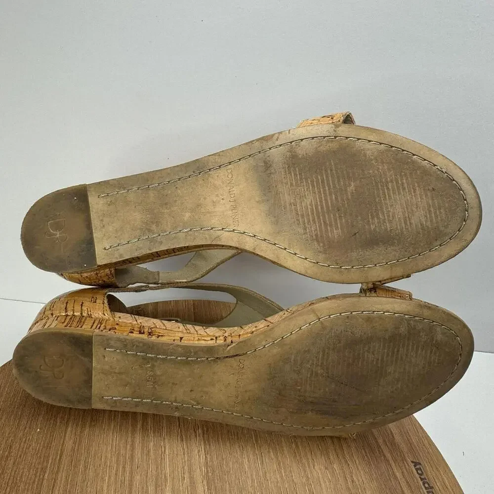 Donald J Pliner Womens Cork Wedge‎ Sandals 8.5M